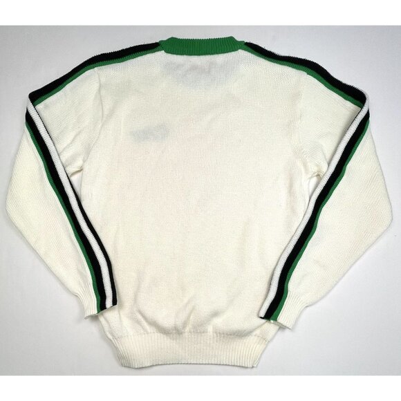 VTG KING SPORTS Mens XL Quaker State Racing Striped Sleeve Ivory SWEATER EUC - Picture 3 of 9